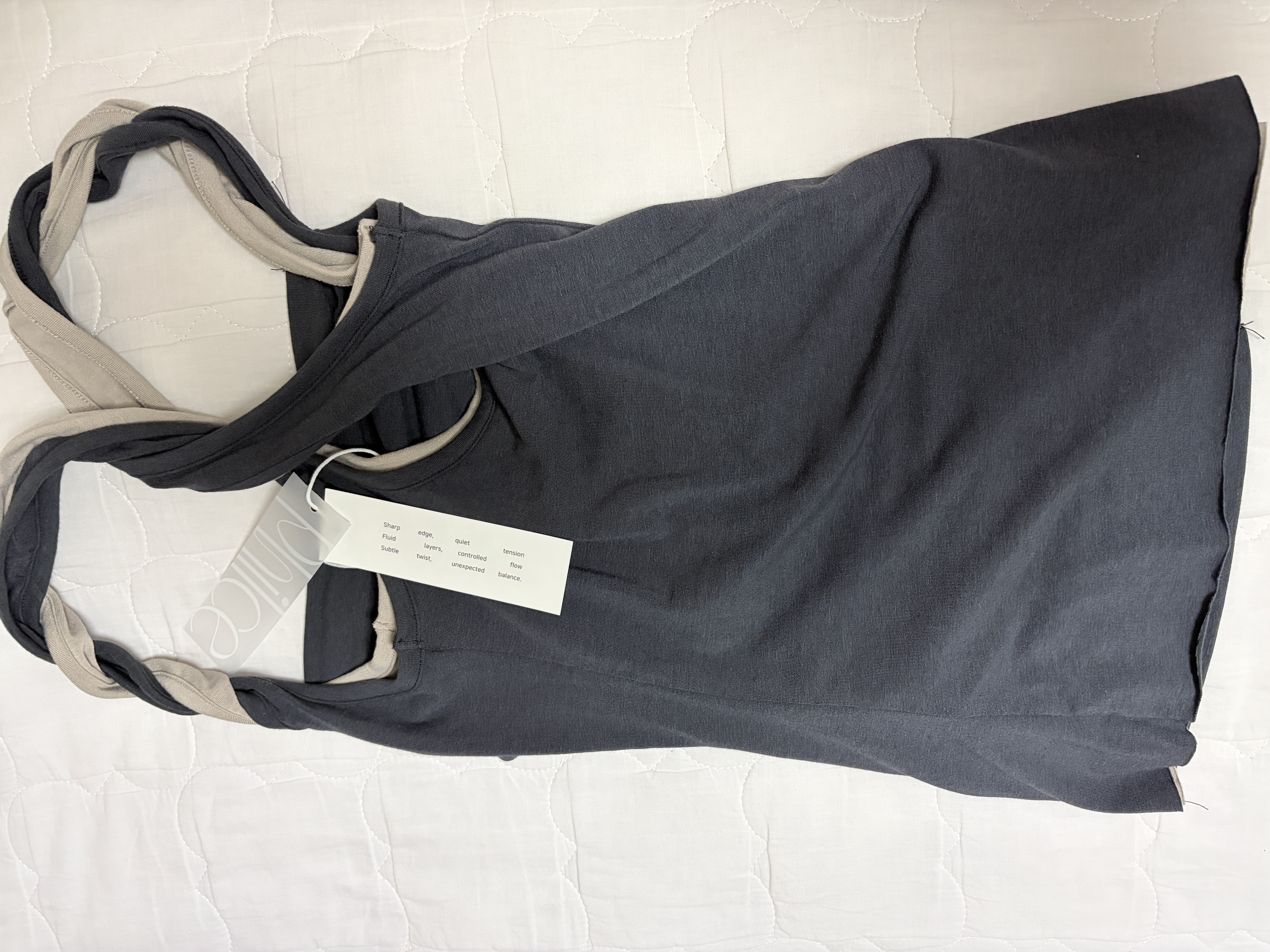 Philce 필세 Mixed drape Sleeveless, Navy
