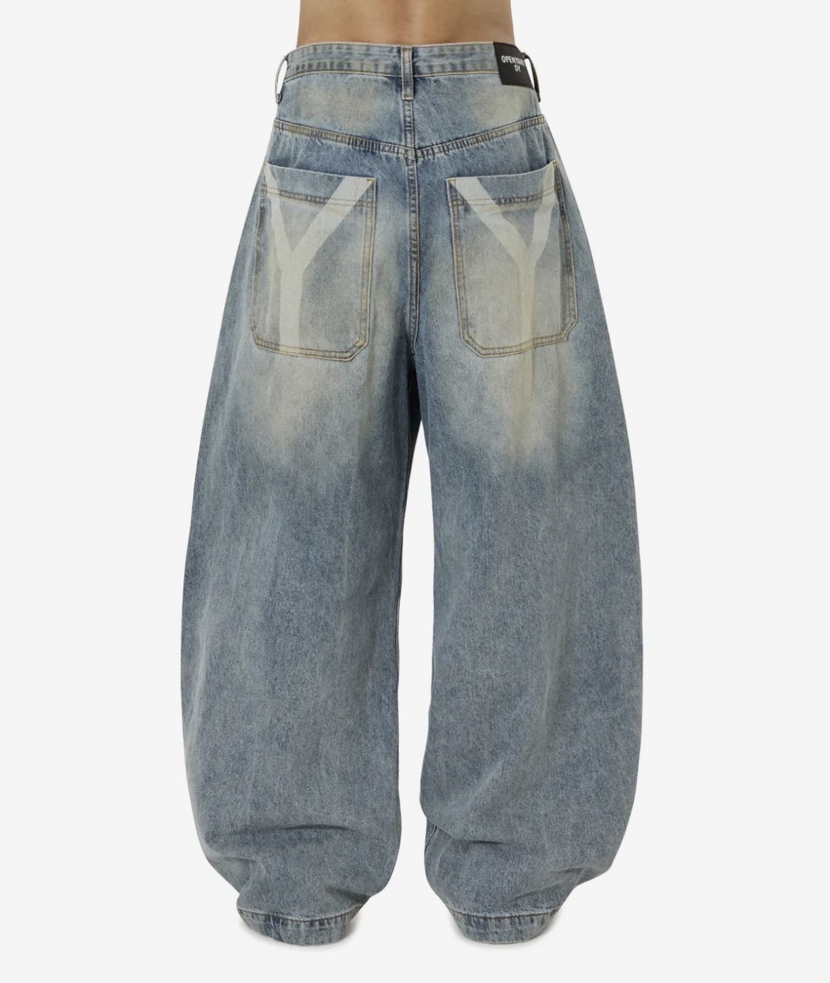 오픈야드 오와이 LASER WIDE VOLUME PANTS - BLUE