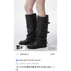 세인트새틴 바르크 소가죽 폴딩부츠 블랙 235
