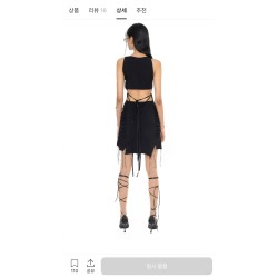 본네 우먼 크로스 컷 아웃 드레스 블랙